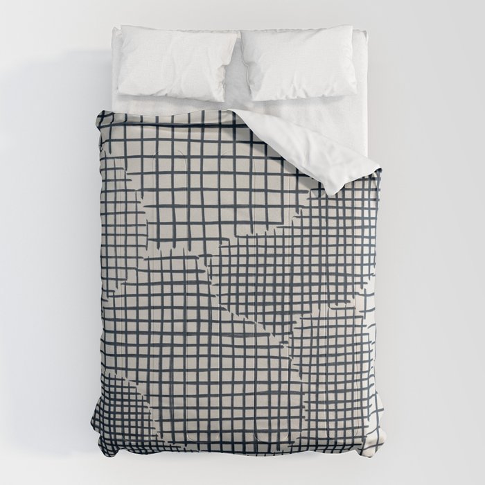 Dark Blue Grid Pattern Comforter Gallery Image 6