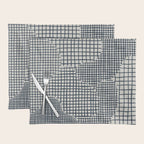 Dark Blue Grid Pattern Placemat Gallery Image 1