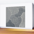Dark Blue Grid Pattern Wall Mural Gallery Image 2