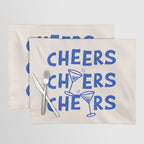 Cheers. Cocktails and Drinks in Royal Blue and Linen White Placemat Gallery Image 1