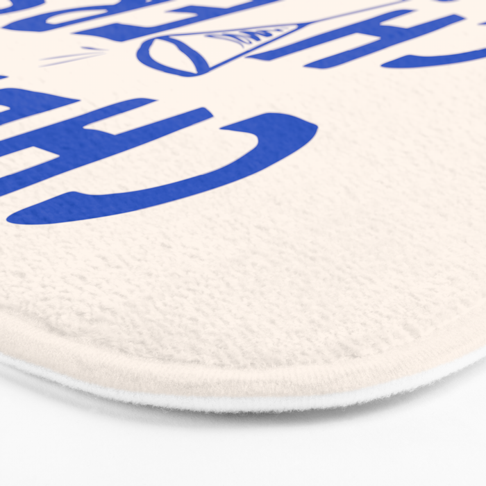 Cheers. Cocktails and Drinks in Royal Blue and Linen White Bath Mat Gallery Image 3