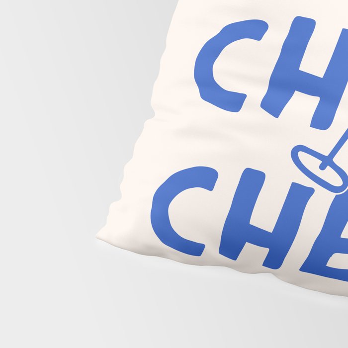Cheers. Cocktails and Drinks in Royal Blue and Linen White Pillow Sham Gallery Image 4