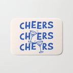 Cheers. Cocktails and Drinks in Royal Blue and Linen White Bath Mat Gallery Image 1