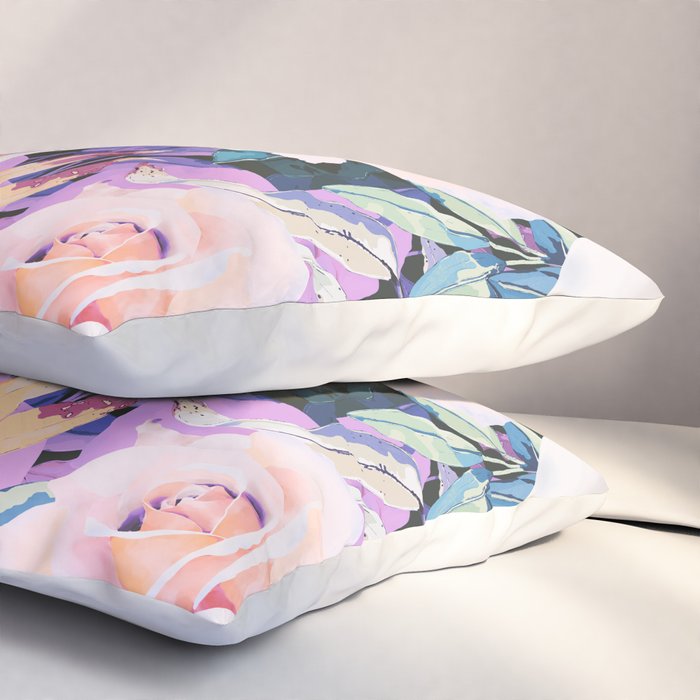 Modern Dark Vibrant Flowery D Pillow Sham Gallery Image 3