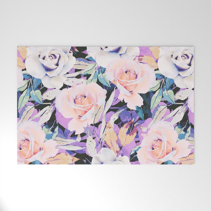 Modern Dark Vibrant Flowery D Welcome Mat Gallery Image 1