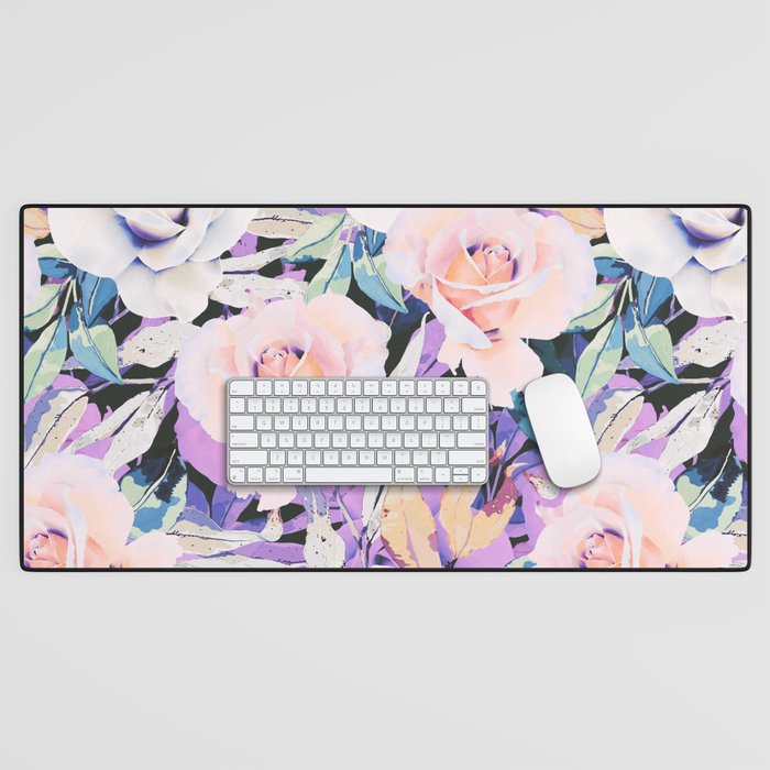 Modern Dark Vibrant Flowery D Desk Mat Gallery Image 1
