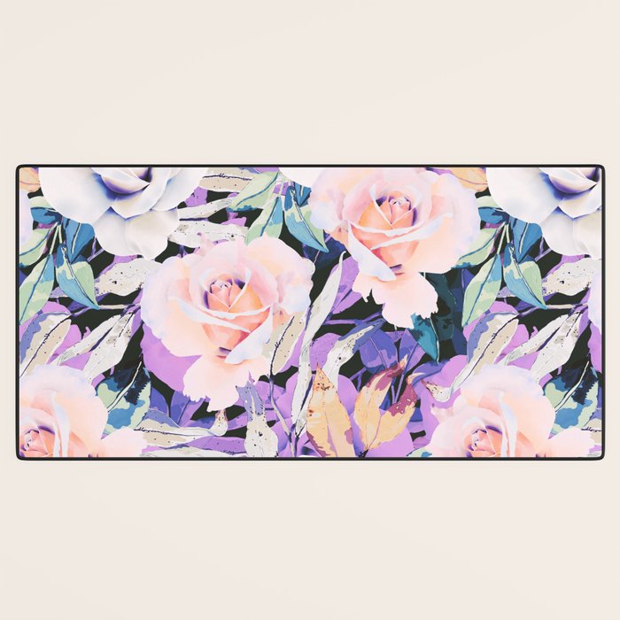 Modern Dark Vibrant Flowery D Desk Mat Gallery Image 3