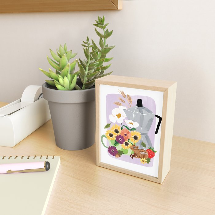 Still Life with Coffee & Chipmunk Print Mini Art Print Gallery Image 2