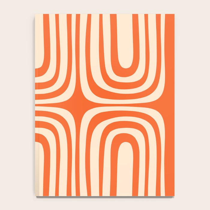 Midcentury Modern Confaab Abstract Pattern Orange Cream Notebook Gallery Image 4