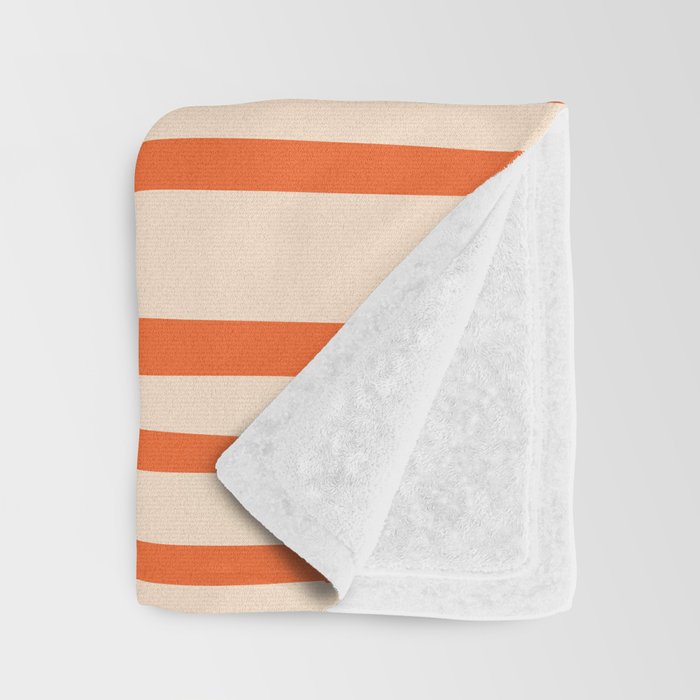Midcentury Modern Confaab Abstract Pattern Orange Cream Throw Blanket Gallery Image 3
