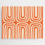 Midcentury Modern Confaab Abstract Pattern Orange Cream Jigsaw Puzzle Gallery Image 1