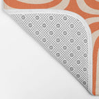 Midcentury Modern Confaab Abstract Pattern Orange Cream Bath Mat Gallery Image 2