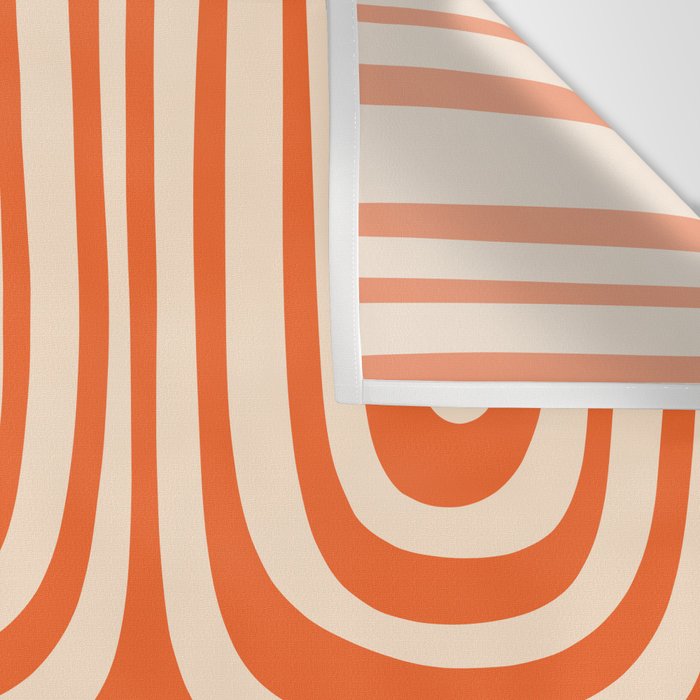 Midcentury Modern Confaab Abstract Pattern Orange Cream Wall Tapestry Gallery Image 3
