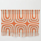 Midcentury Modern Confaab Abstract Pattern Orange Cream Wall Hanging Gallery Image 1