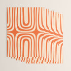 Midcentury Modern Confaab Abstract Pattern Orange Cream Wrapping Paper Gallery Image 3