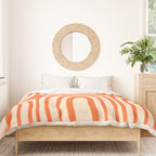 Midcentury Modern Confaab Abstract Pattern Orange Cream Duvet Cover Gallery Image 3