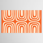 Midcentury Modern Confaab Abstract Pattern Orange Cream Tablecloth Gallery Image 2