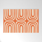 Midcentury Modern Confaab Abstract Pattern Orange Cream Welcome Mat Gallery Image 1