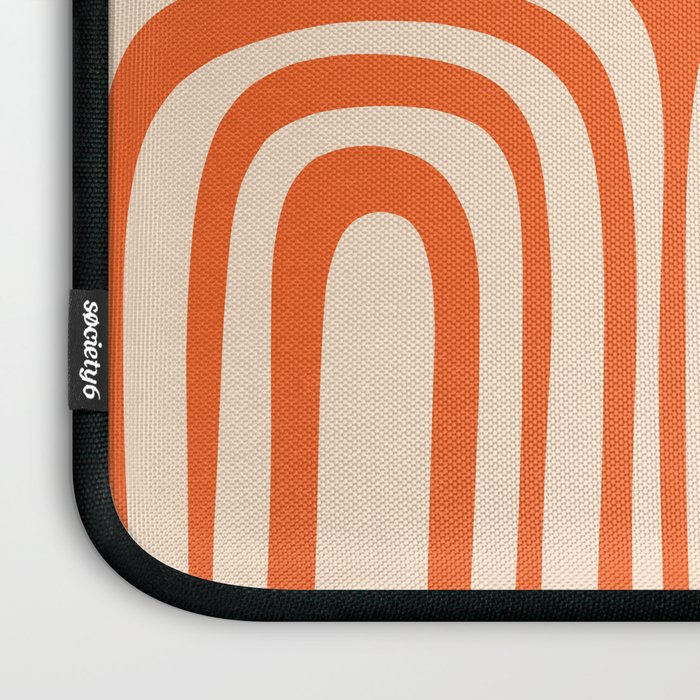Midcentury Modern Confaab Abstract Pattern Orange Cream Laptop Sleeve Gallery Image 3