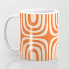 Midcentury Modern Confaab Abstract Pattern Orange Cream Coffee Mug Gallery Image 3