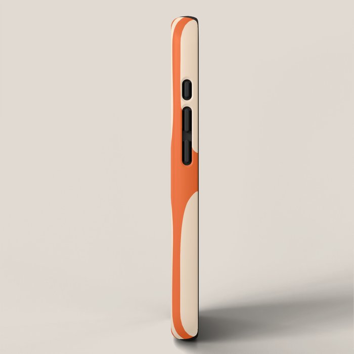 Midcentury Modern Confaab Abstract Pattern Orange Cream iPhone Case Gallery Image 2