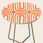 Midcentury Modern Confaab Abstract Pattern Orange Cream Side Table Gallery Image 2