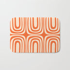 Midcentury Modern Confaab Abstract Pattern Orange Cream Bath Mat Gallery Image 1