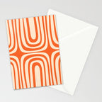 Midcentury Modern Confaab Abstract Pattern Orange Cream Stationery Card Gallery Image 2