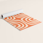 Midcentury Modern Confaab Abstract Pattern Orange Cream Yoga Mat Gallery Image 2