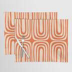 Midcentury Modern Confaab Abstract Pattern Orange Cream Placemat Gallery Image 1