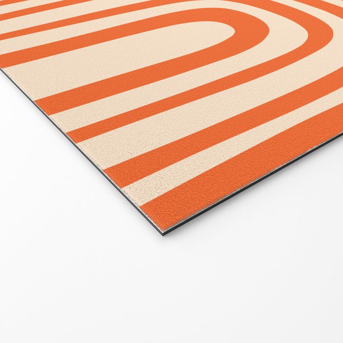 Midcentury Modern Confaab Abstract Pattern Orange Cream Welcome Mat Gallery Image 2