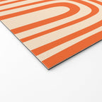Midcentury Modern Confaab Abstract Pattern Orange Cream Welcome Mat Gallery Image 2