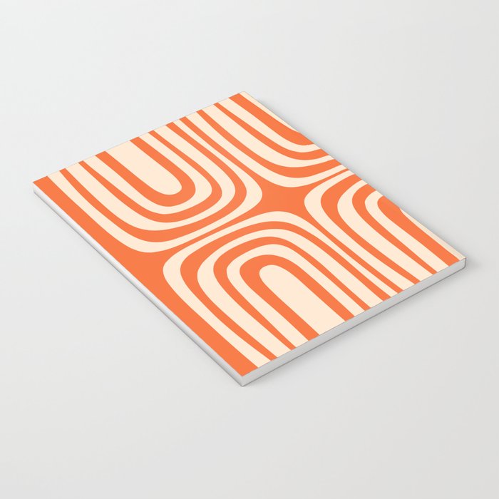 Midcentury Modern Confaab Abstract Pattern Orange Cream Notebook Gallery Image 3