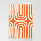 Midcentury Modern Confaab Abstract Pattern Orange Cream Stationery Card Gallery Image 2
