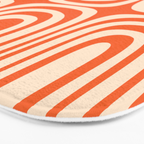 Midcentury Modern Confaab Abstract Pattern Orange Cream Bath Mat Gallery Image 3