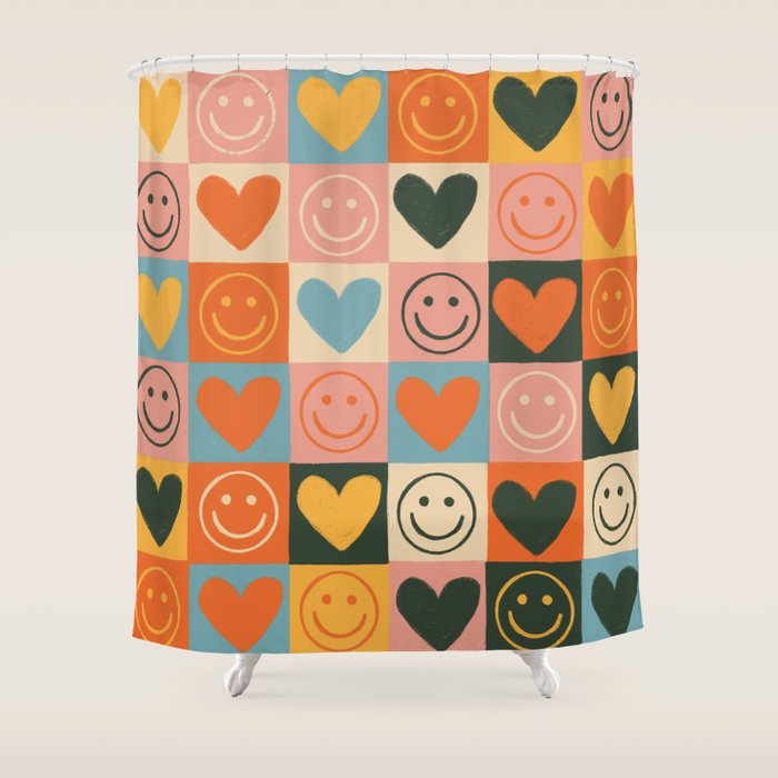 Happy love Shower Curtain Gallery Image 1
