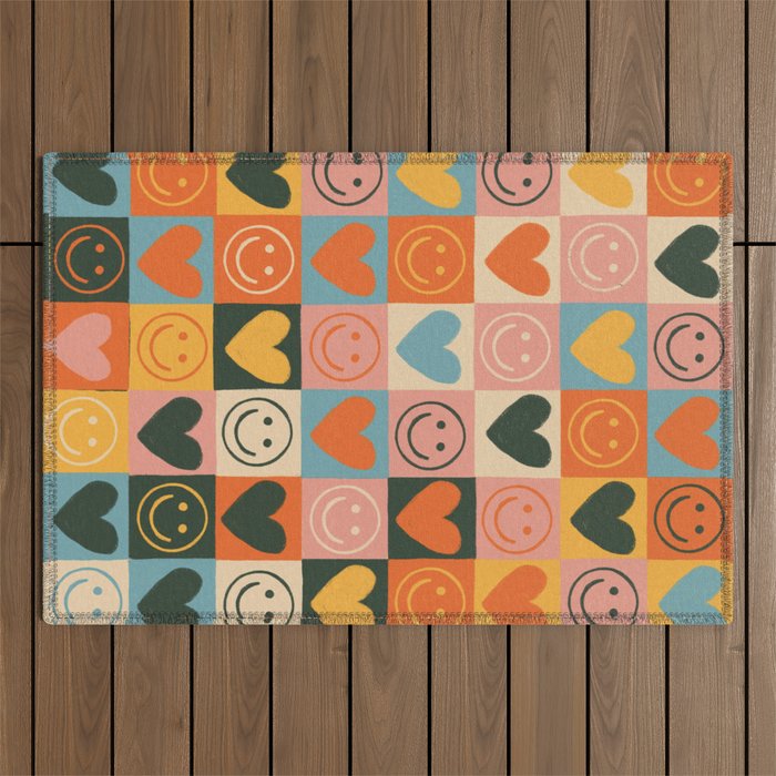 Happy love Outdoor Rug Gallery Image 1