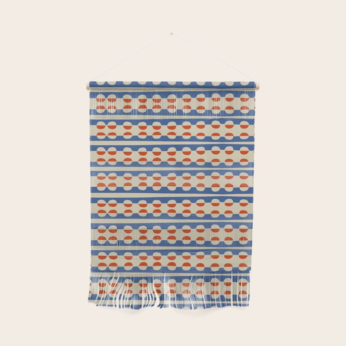 Dots and Lines - Blue and Red Wall Hanging Gallery Image 1