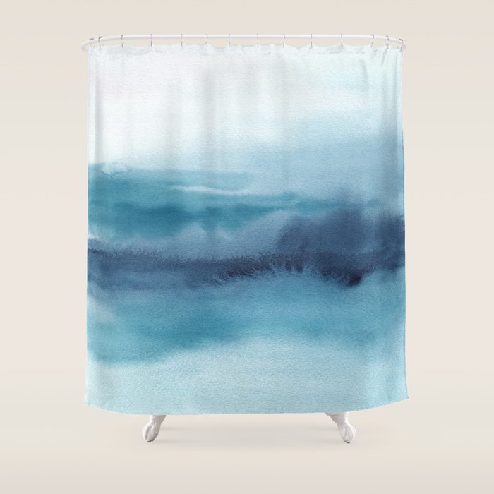 Abstract Landscape Painting Shower Curtain Gallery Image 1
