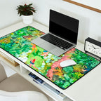 Tropical Vacay | Rainforest Jungle Botanical Lush Nature | Summer Lake People Swim | Boho Painting Desk Mat Gallery Image 2