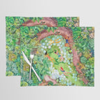 Tropical Vacay | Rainforest Jungle Botanical Lush Nature | Summer Lake People Swim | Boho Painting Placemat Gallery Image 1