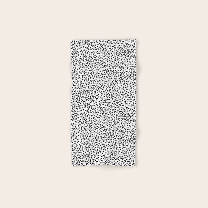 Nadia - Black and White, Animal Print, Dalmatian Spot, Spots, Dots, BW Bath Towel Gallery Image 1