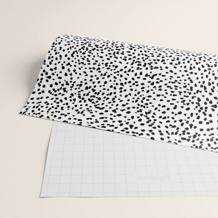 Nadia - Black and White, Animal Print, Dalmatian Spot, Spots, Dots, BW Wrapping Paper Gallery Image 2