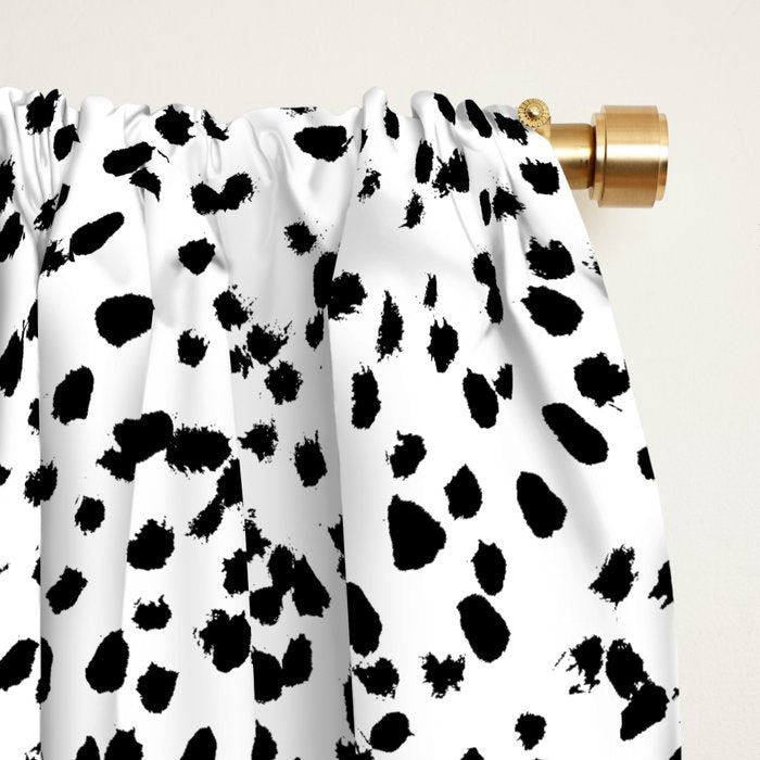 Nadia - Black and White, Animal Print, Dalmatian Spot, Spots, Dots, BW Window Curtain Gallery Image 2