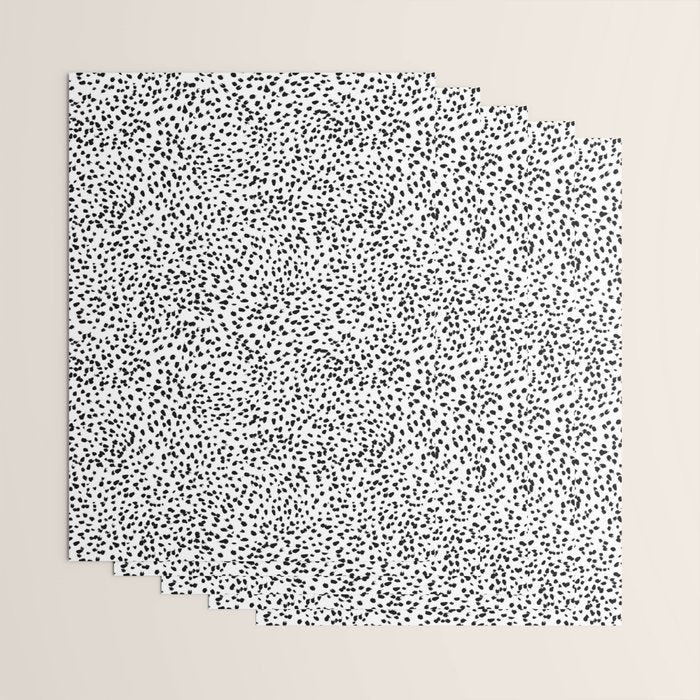 Nadia - Black and White, Animal Print, Dalmatian Spot, Spots, Dots, BW Wrapping Paper Gallery Image 3