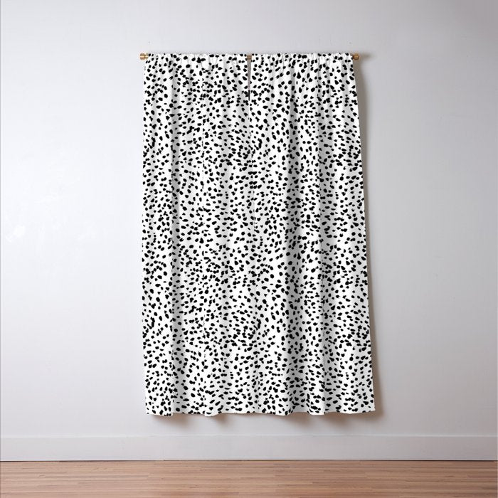 Nadia - Black and White, Animal Print, Dalmatian Spot, Spots, Dots, BW Window Curtain Gallery Image 3