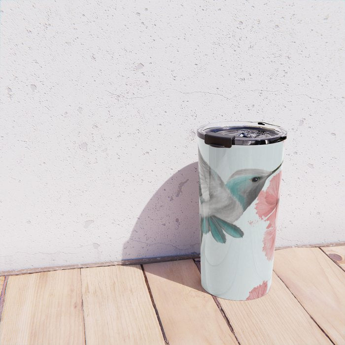 Hummingbird with Hibiscus Travel Mug Gallery Image 4