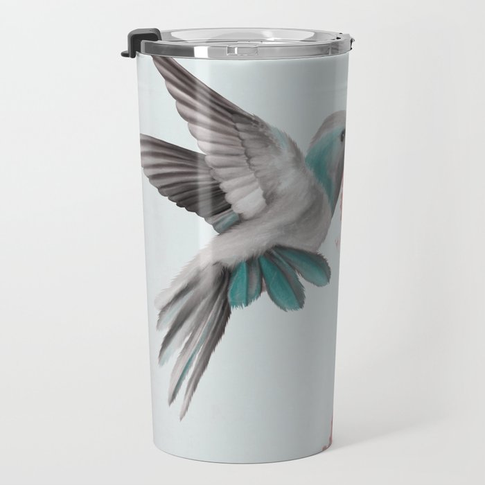 Hummingbird with Hibiscus Travel Mug Gallery Image 3