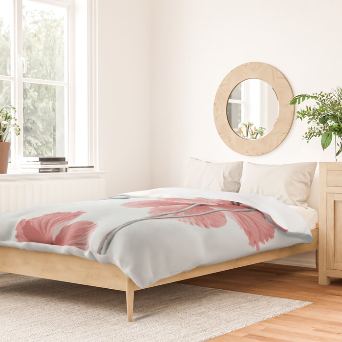 Hummingbird with Hibiscus Duvet Cover Gallery Image 2