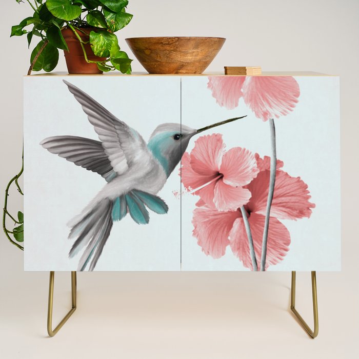 Hummingbird with Hibiscus Credenza Gallery Image 1